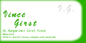 vince girst business card